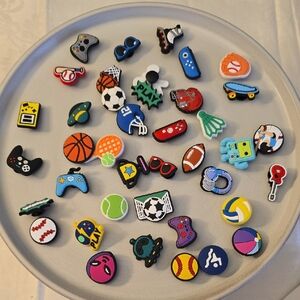 40 Assorted Kids Sports & Game Shoe Charms - New